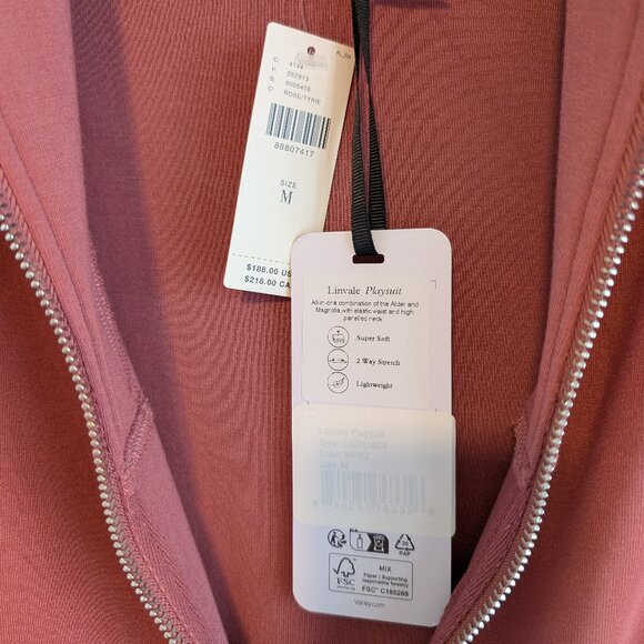 Varley Linvale Playsuit Romper Shorts in Withered Rose, Size Medium, FLAWED - Picture 8 of 10